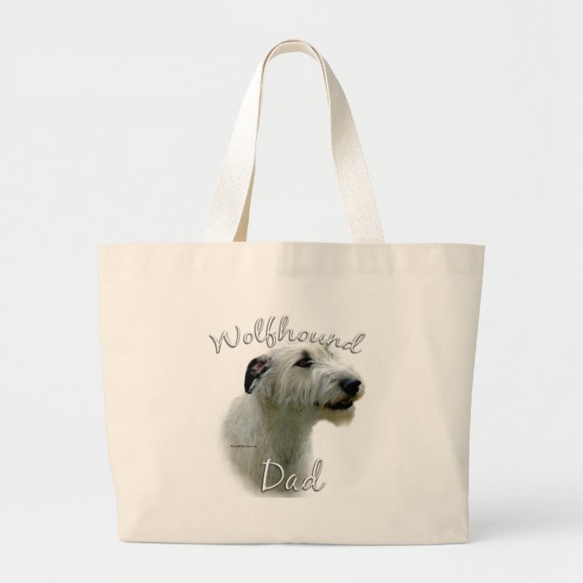 Irish Wolfhound Dad 2 Large Tote Bag (Front)