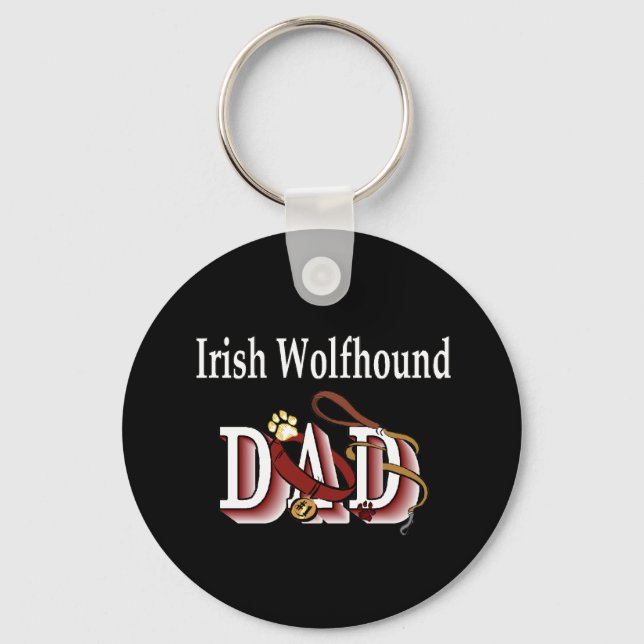 Irish Wolfhound dad Keychain (Front)