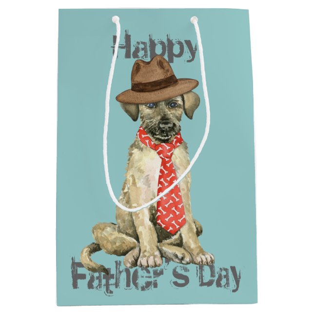 Irish Wolfhound Dad Medium Gift Bag (Front)