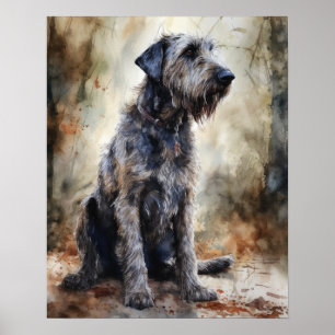 Irish Wolfhound Dog Art Poster