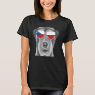 Irish Wolfhound Dog Czech Flag Sunglasses T-Shirt