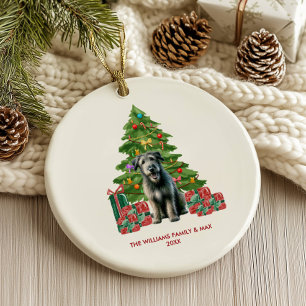 Irish Wolfhound Dog Personalized Christmas Ceramic Ornament