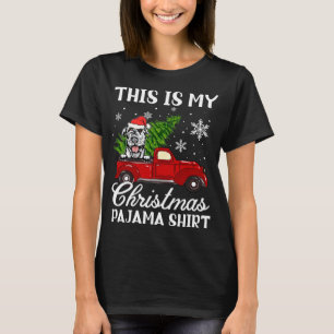 Irish Wolfhound Dog Riding Red Truck With Christma T-Shirt