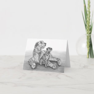 Irish Wolfhound Dogs Drawing by Kelli Swan Card