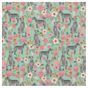 irish wolfhound fabric vintage florals mint