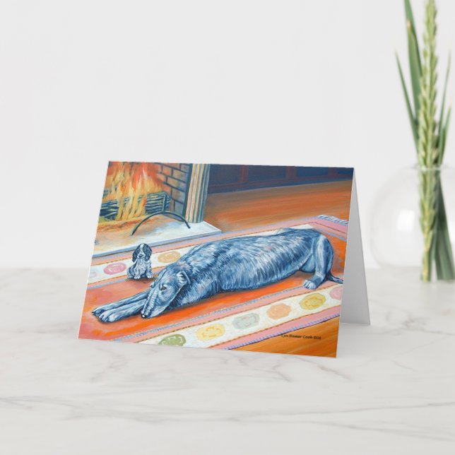 Irish Wolfhound Greeting Cards (Front)