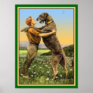 "Irish Wolfhound Greeting" Poster