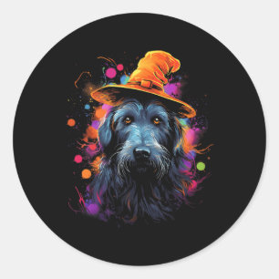 Irish Wolfhound Halloween Dog Pet Dog  Classic Round Sticker