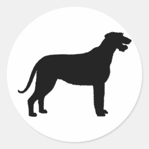 Irish Wolfhound (in black) Classic Round Sticker