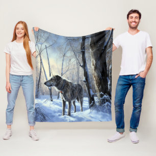 Irish Wolfhound  Let It Snow Christmas Fleece Blanket