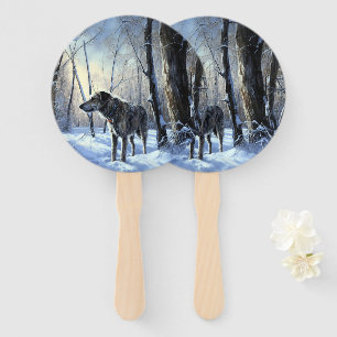 Irish Wolfhound  Let It Snow Christmas Hand Fan