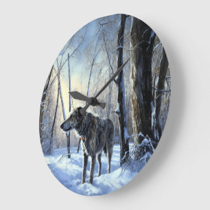 Irish Wolfhound  Let It Snow Christmas Large Clock