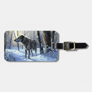 Irish Wolfhound  Let It Snow Christmas Luggage Tag