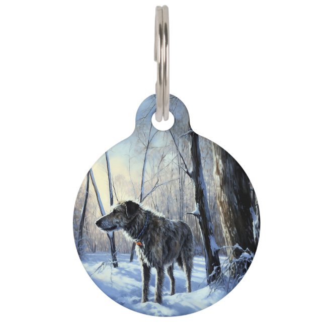 Irish Wolfhound  Let It Snow Christmas Pet Tag (Front)