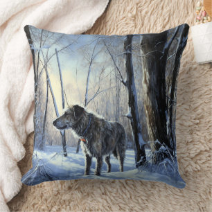 Irish Wolfhound  Let It Snow Christmas Throw Pillow