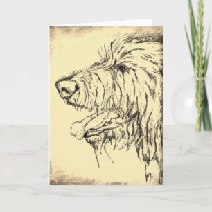 Irish Wolfhound looking pleased Greeting Card