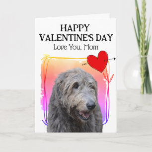 Irish Wolfhound Love You Mom Custom Valentine Card