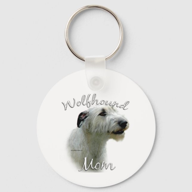 Irish Wolfhound Mom 2 Keychain (Front)