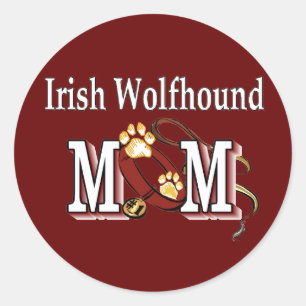 irish wolfhound mom gifts classic round sticker