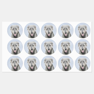 Irish Wolfhound Painting - Cute Original Dog Art