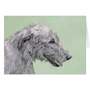 Irish Wolfhound Painting - Cute Original Dog Art