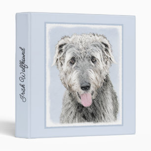 Irish Wolfhound Painting - Cute Original Dog Art Binder