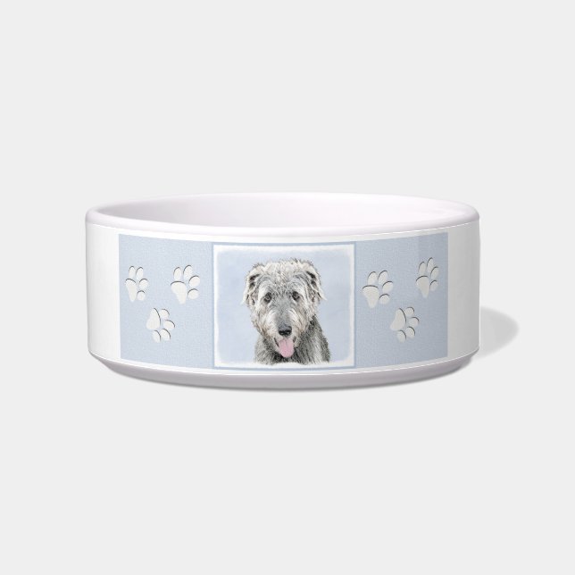 Irish Wolfhound Painting - Cute Original Dog Art Bowl (Right)