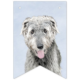 Irish Wolfhound Painting - Cute Original Dog Art Bunting Flags