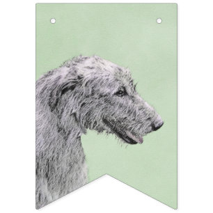 Irish Wolfhound Painting - Cute Original Dog Art Bunting Flags