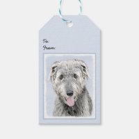 Irish Wolfhound Painting - Cute Original Dog Art