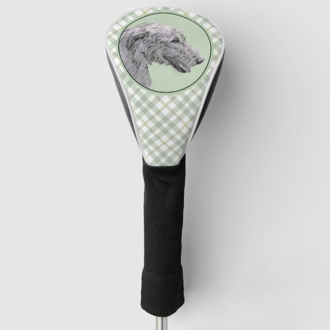 Irish Wolfhound Painting - Cute Original Dog Art Golf Head Cover (Front)