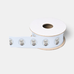 Irish Wolfhound Painting - Cute Original Dog Art Grosgrain Ribbon