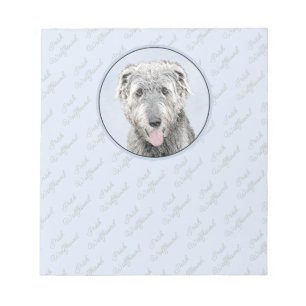 Irish Wolfhound Painting - Cute Original Dog Art Notepad