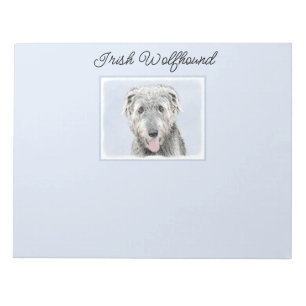 Irish Wolfhound Painting - Cute Original Dog Art Notepad