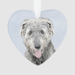 Irish Wolfhound Painting - Cute Original Dog Art Ornament