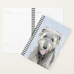 Irish Wolfhound Painting - Cute Original Dog Art Planner