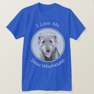 Irish Wolfhound Painting - Cute Original Dog Art T-Shirt