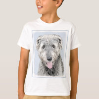 Irish Wolfhound Painting - Cute Original Dog Art