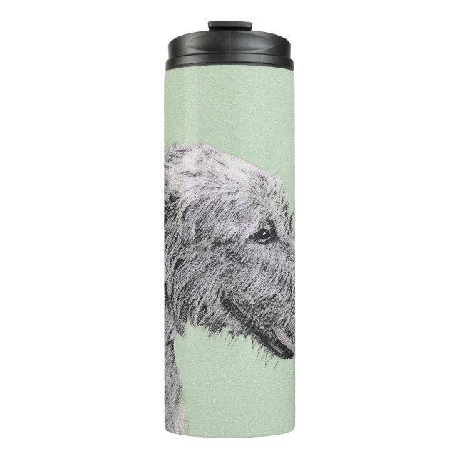 Irish Wolfhound Painting - Cute Original Dog Art Thermal Tumbler (Front)