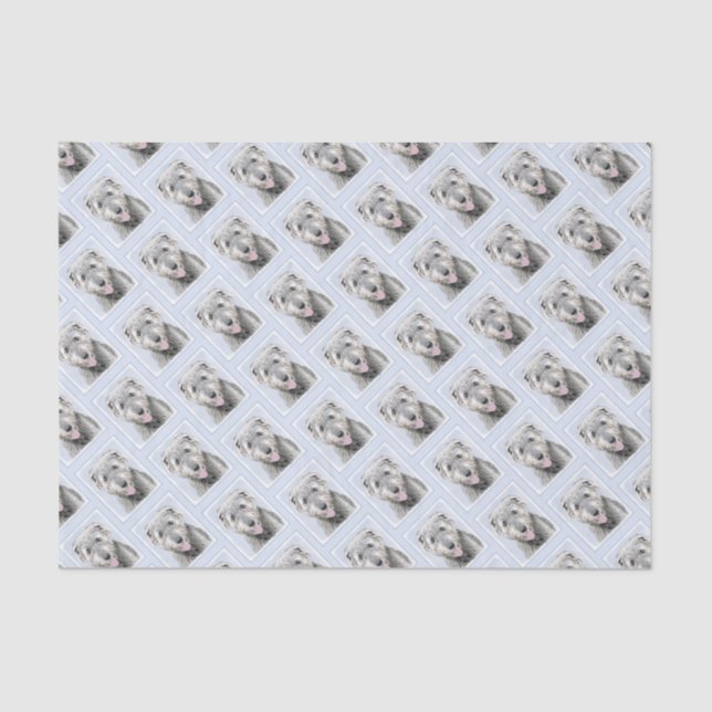Irish Wolfhound Painting - Cute Original Dog Art Tissue Paper (Front)