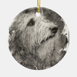 Irish Wolfhound perfect pose Ceramic Ornament