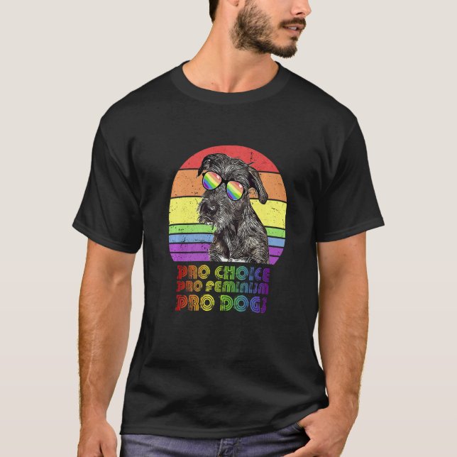 Irish Wolfhound Pro Choice Pro Feminism Pro Dogs L T-Shirt (Front)