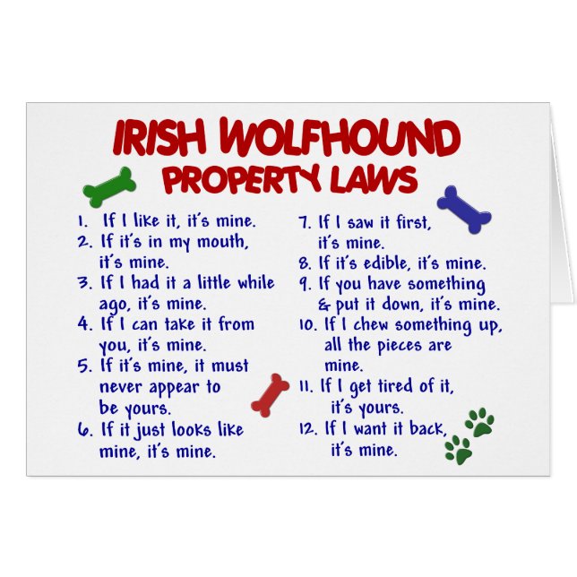 IRISH WOLFHOUND Property Laws 2 (Front Horizontal)