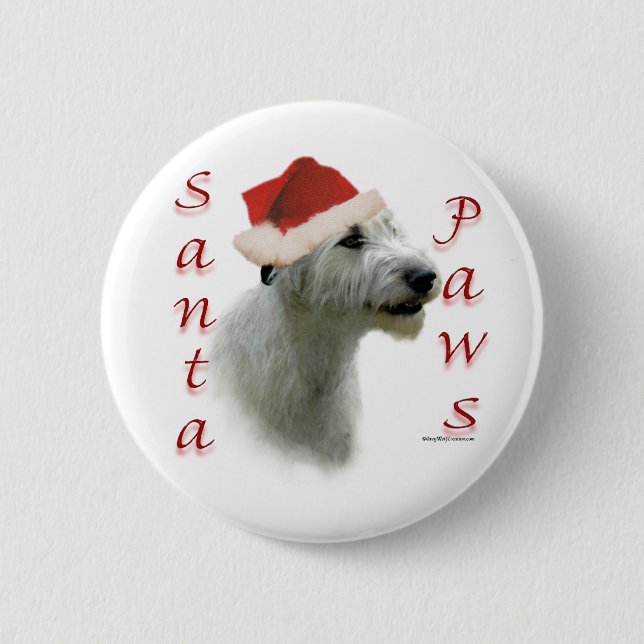 Irish Wolfhound Santa Paws 2 Inch Round Button (Front)