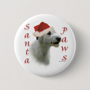 Irish Wolfhound Santa Paws 2 Inch Round Button