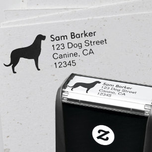 Irish Wolfhound Silhouette Return Address Self-inking Stamp