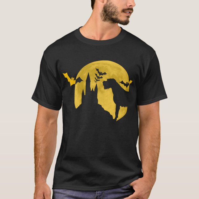 Irish Wolfhound Spooky Horror Bat Halloween Dog T-Shirt (Front)