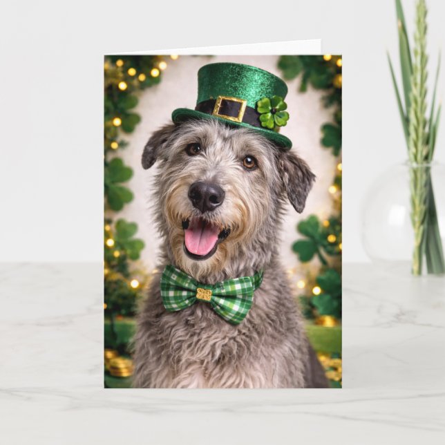 Irish Wolfhound St. Patrick’s Day Card  (Front)