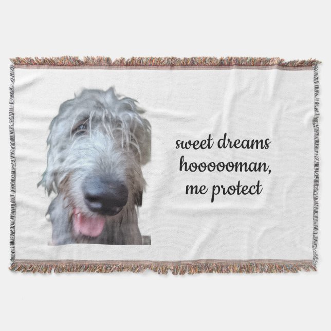 Irish Wolfhound Throw Blanket – Sweet Dreams (Front)