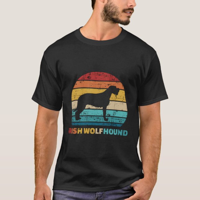 Irish Wolfhound Vintage Retro T-Shirt (Front)